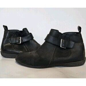 Vionic Boots Womens Size 9 Adrie Leather Ankle Side Zip Buckle Strap Orthopedic